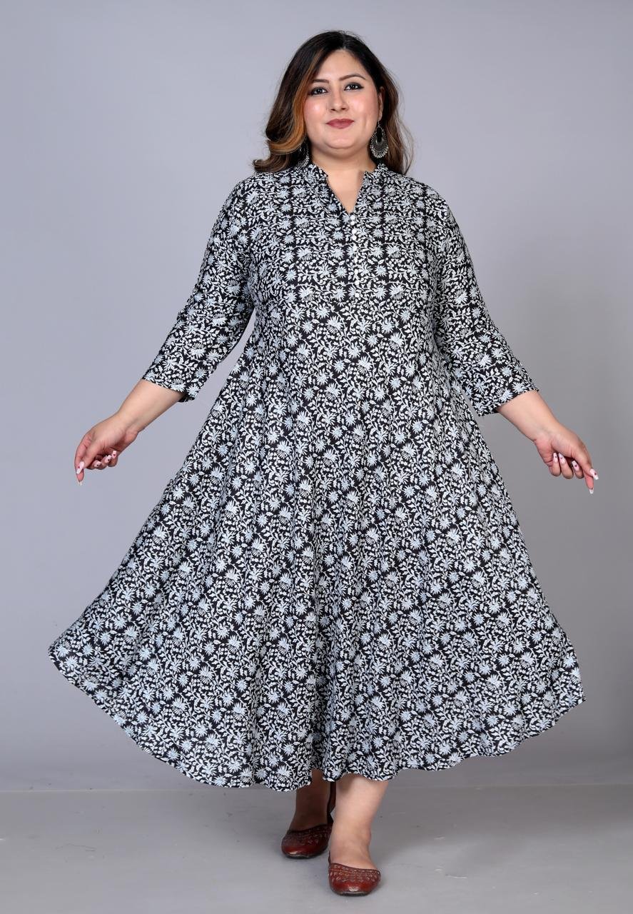 Pink Floral Plus Size Long Gown