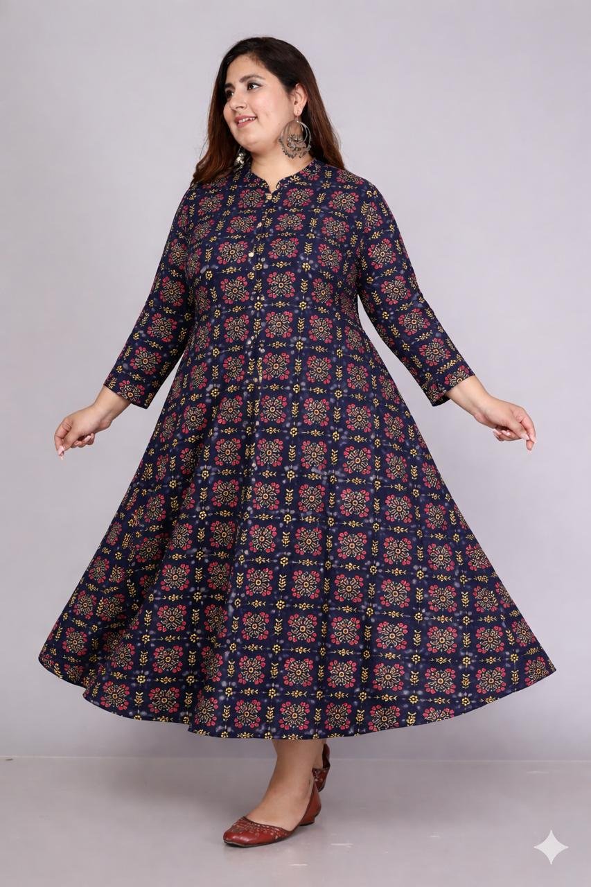 Pink Floral Plus Size Long Gown