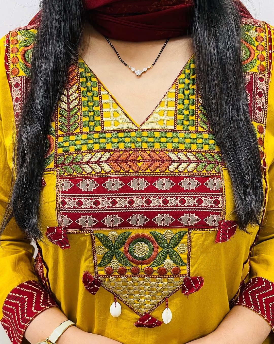 Yellow Printed Kurta Surwal Set