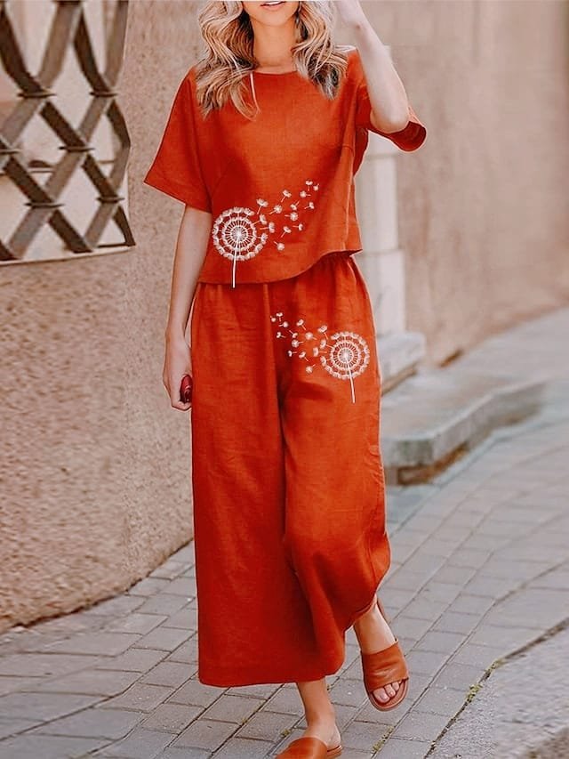 Orange Cotton Co-ord Set